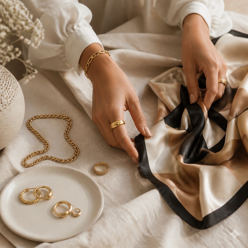 Neulons lifestyle flat lay with accessories
